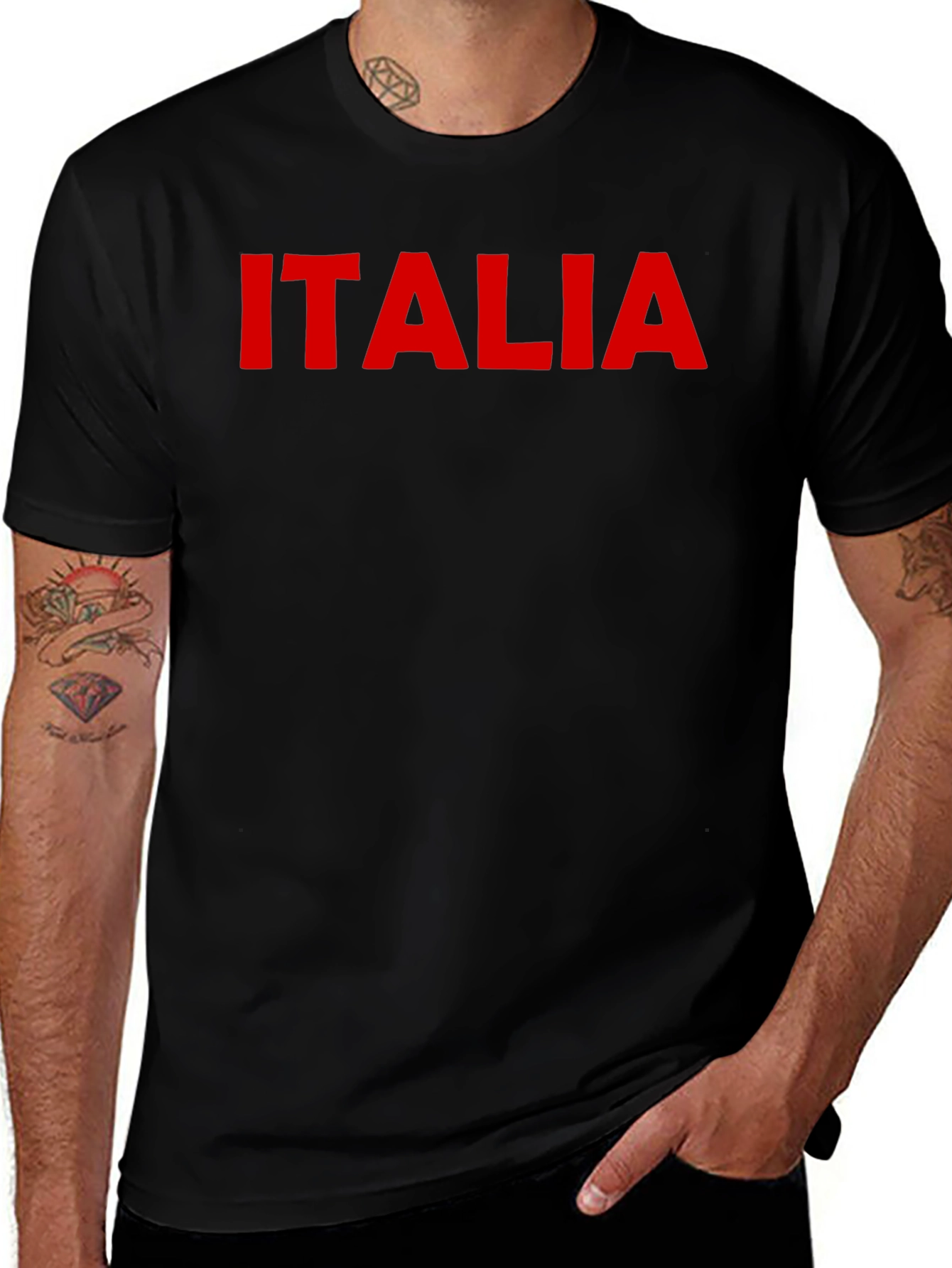 Italia Graphic Tee - Black Cotton T-Shirt