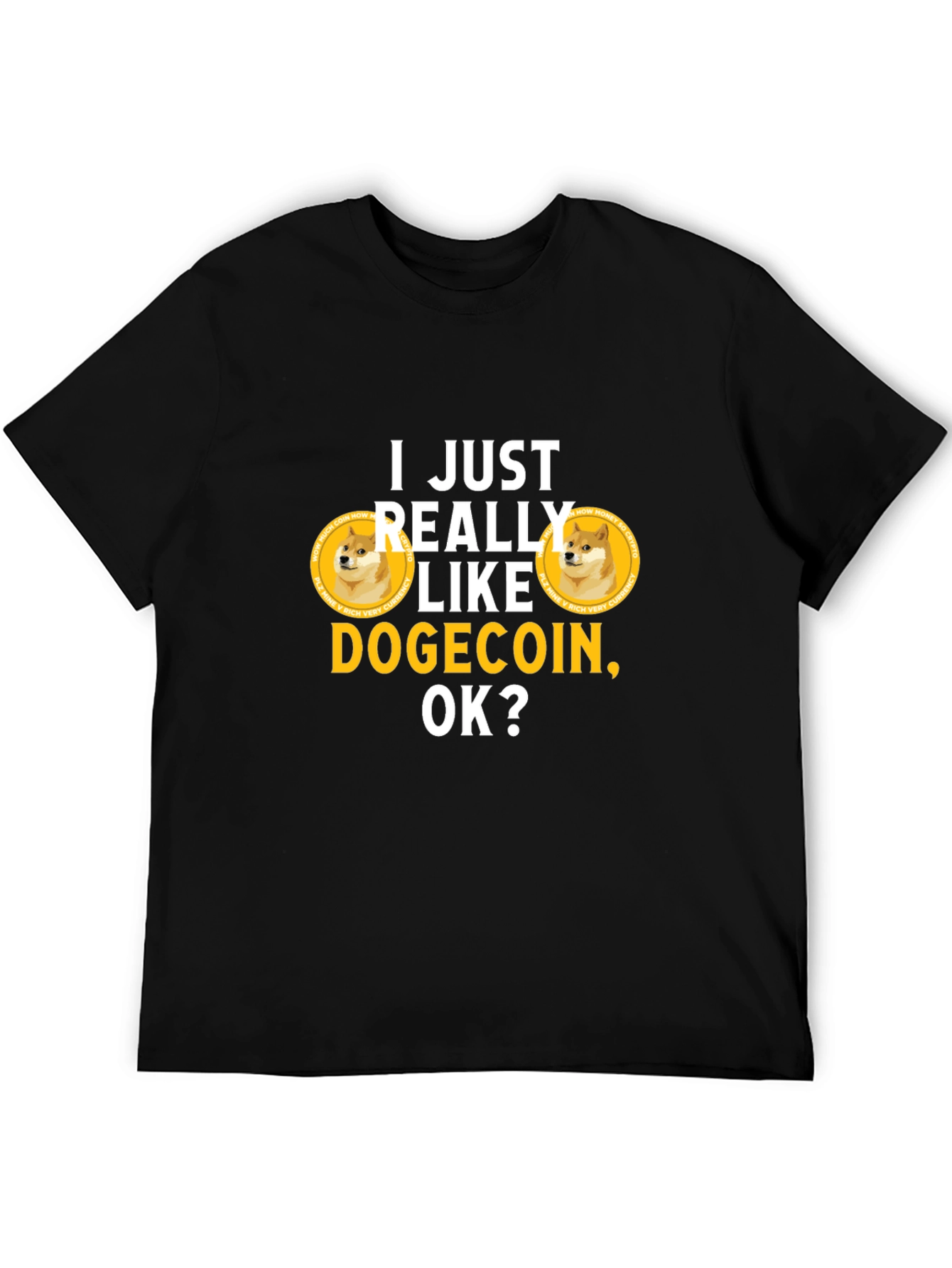 Dogecoin Crypto Black T-Shirt - To the Moon!