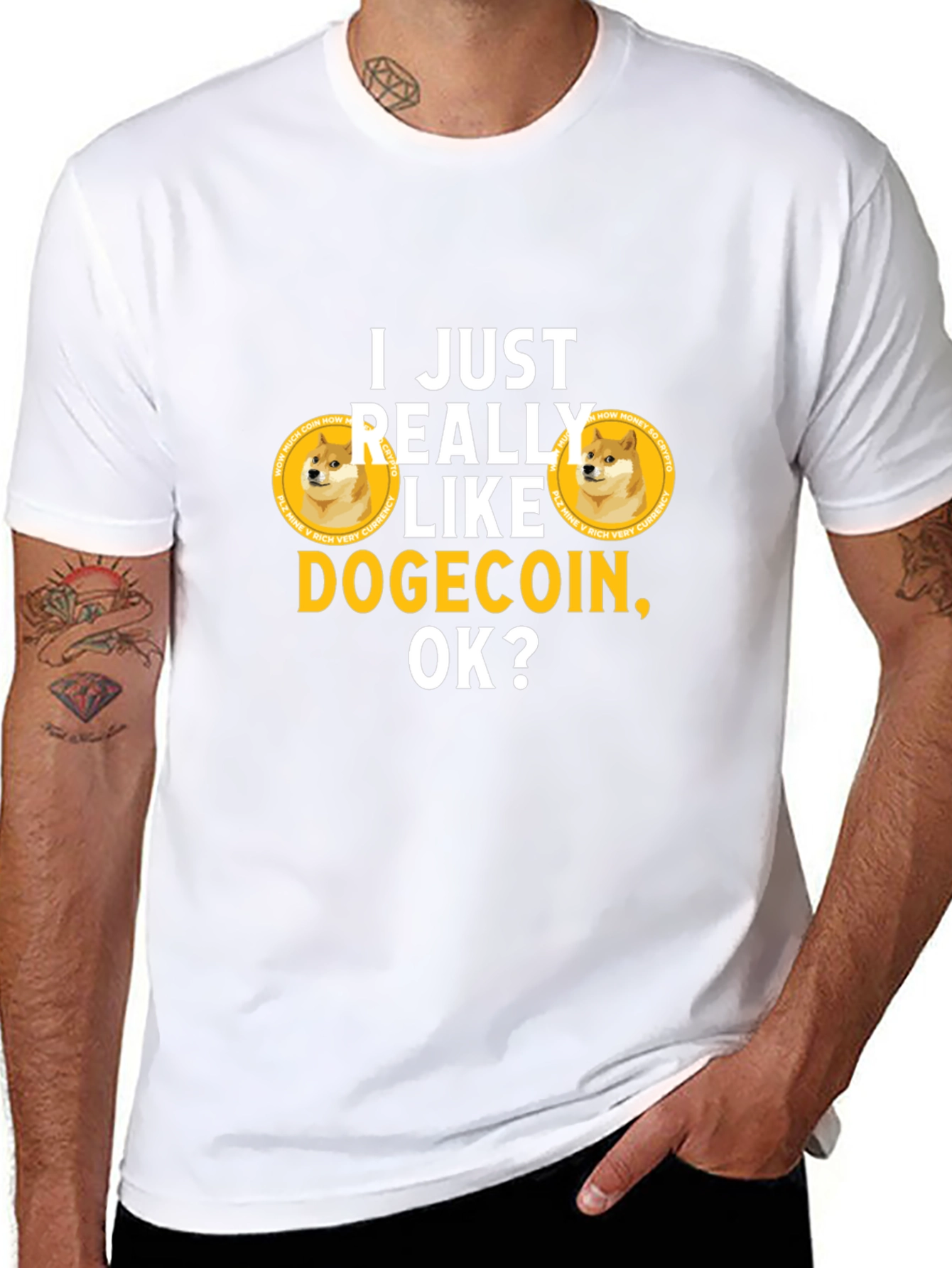 Dogecoin Crypto Black T-Shirt - To the Moon!