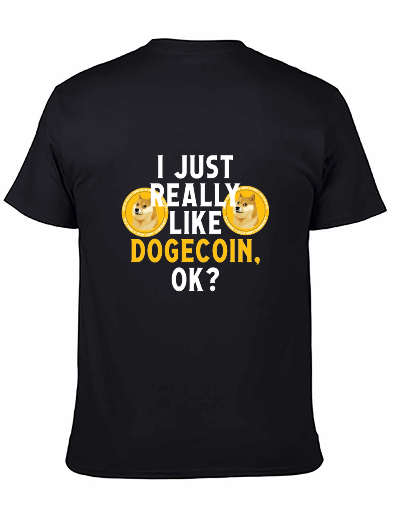 Dogecoin Crypto Black T-Shirt - To the Moon!