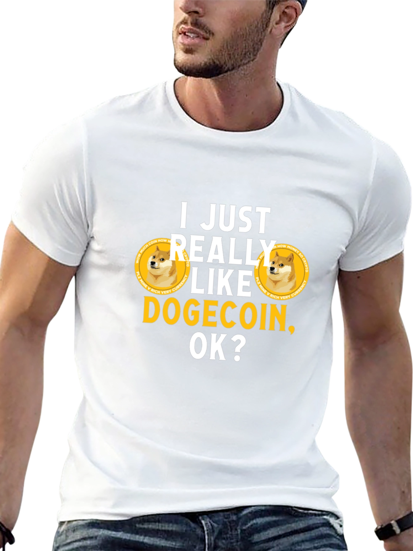 Dogecoin Crypto Black T-Shirt - To the Moon!