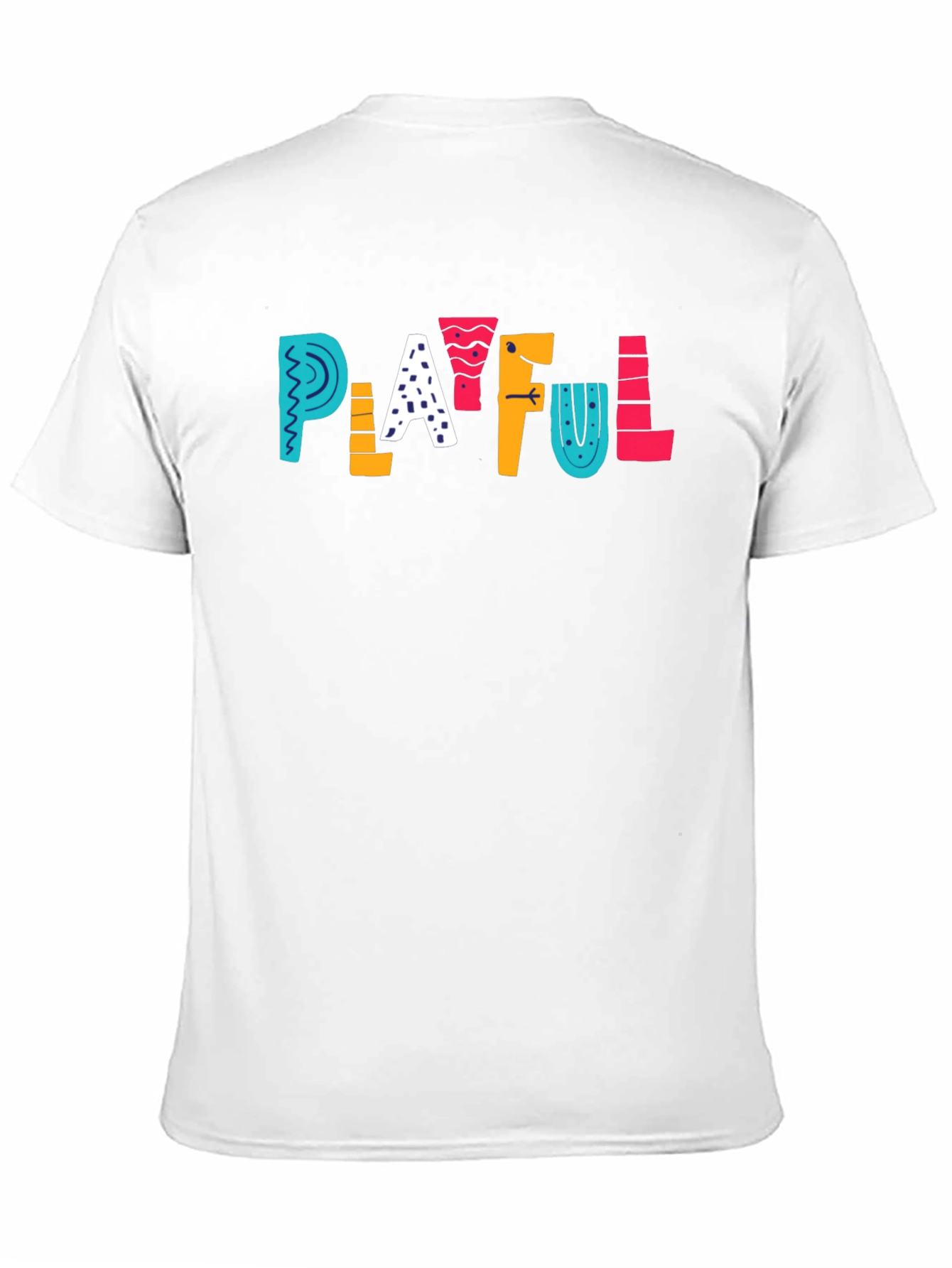 Playful Graphic Tee - Black Cotton T-Shirt