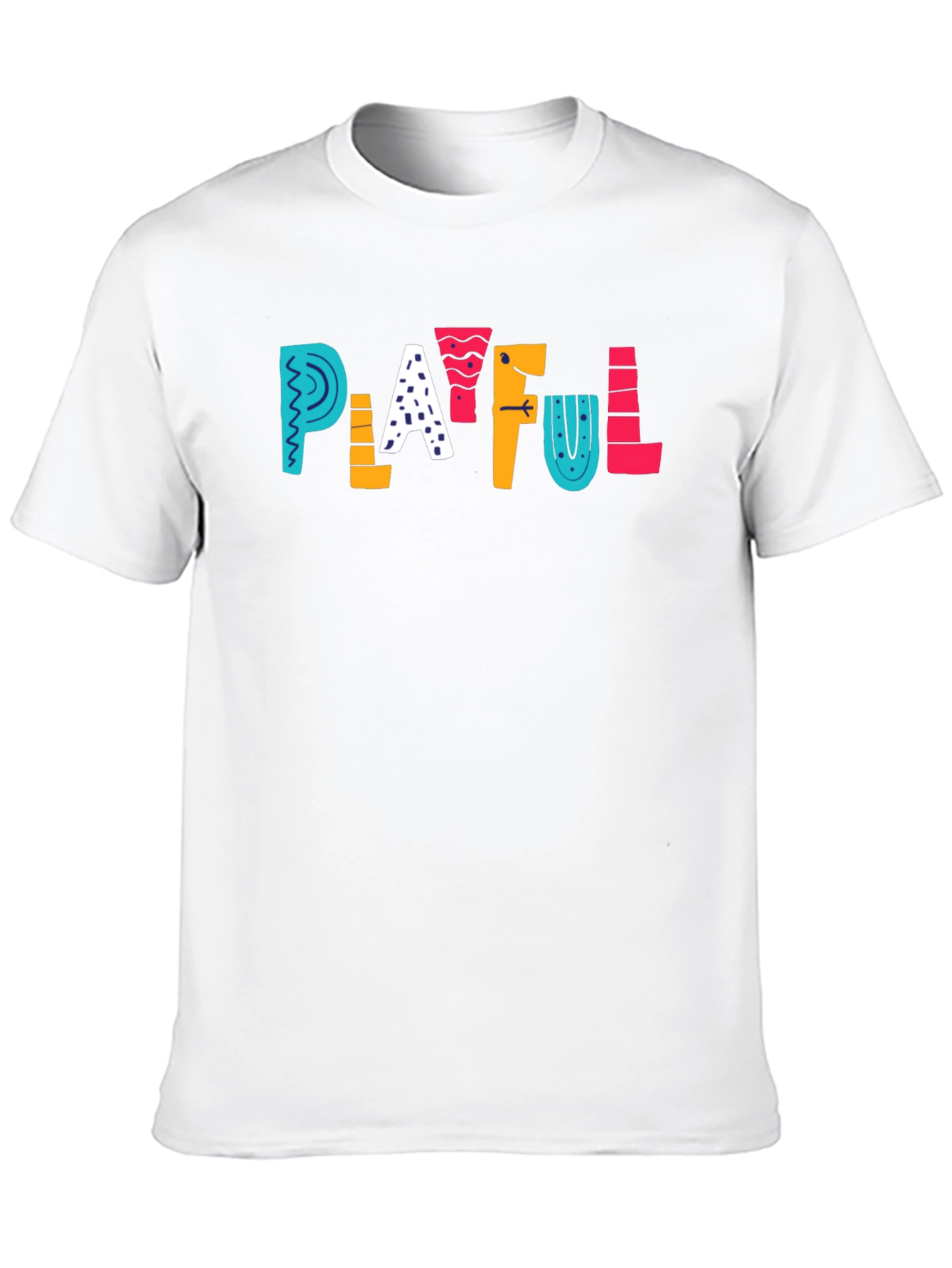 Playful Graphic Tee - Black Cotton T-Shirt