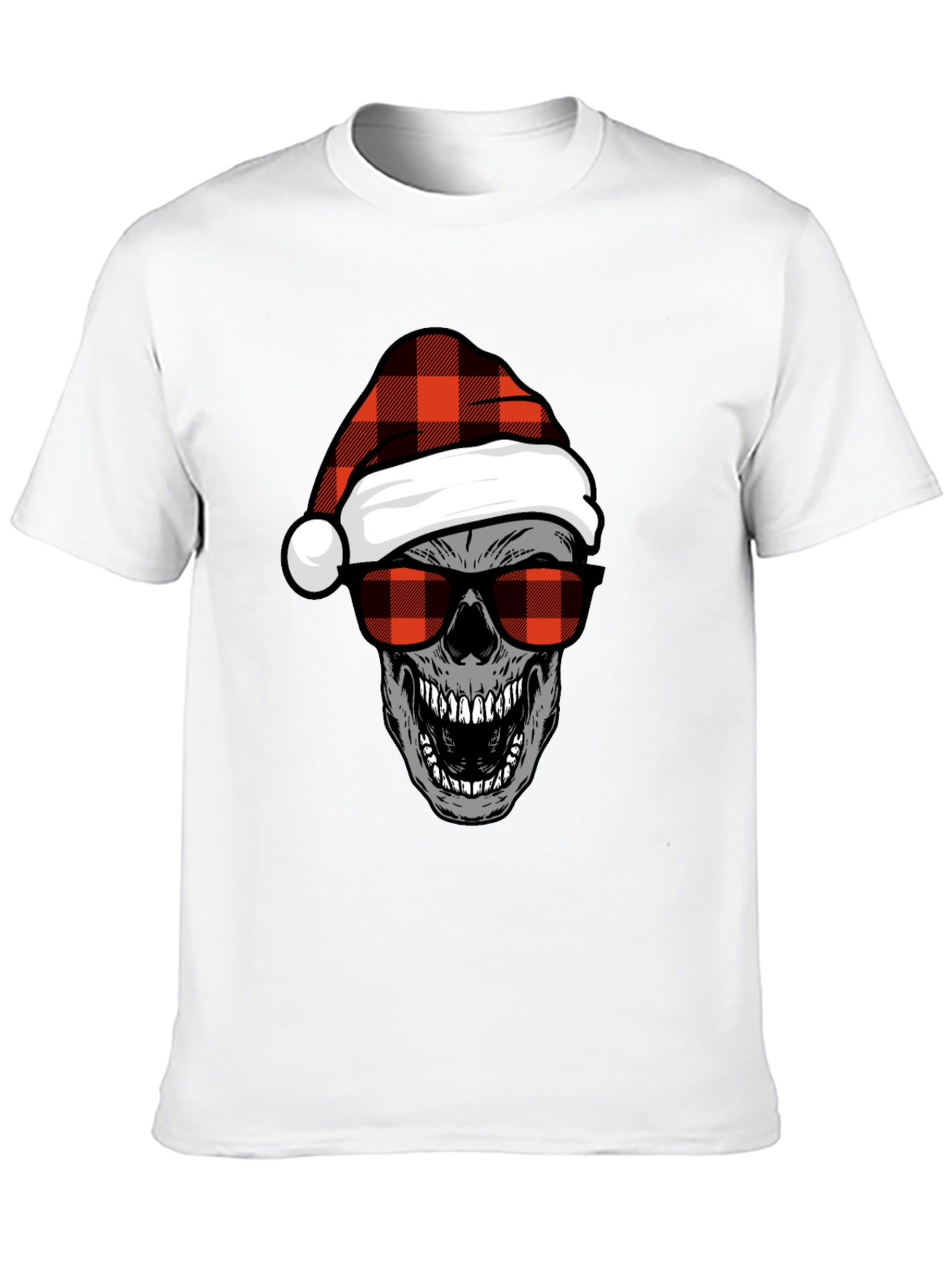 Skull with Santa Hat Graphic Tee