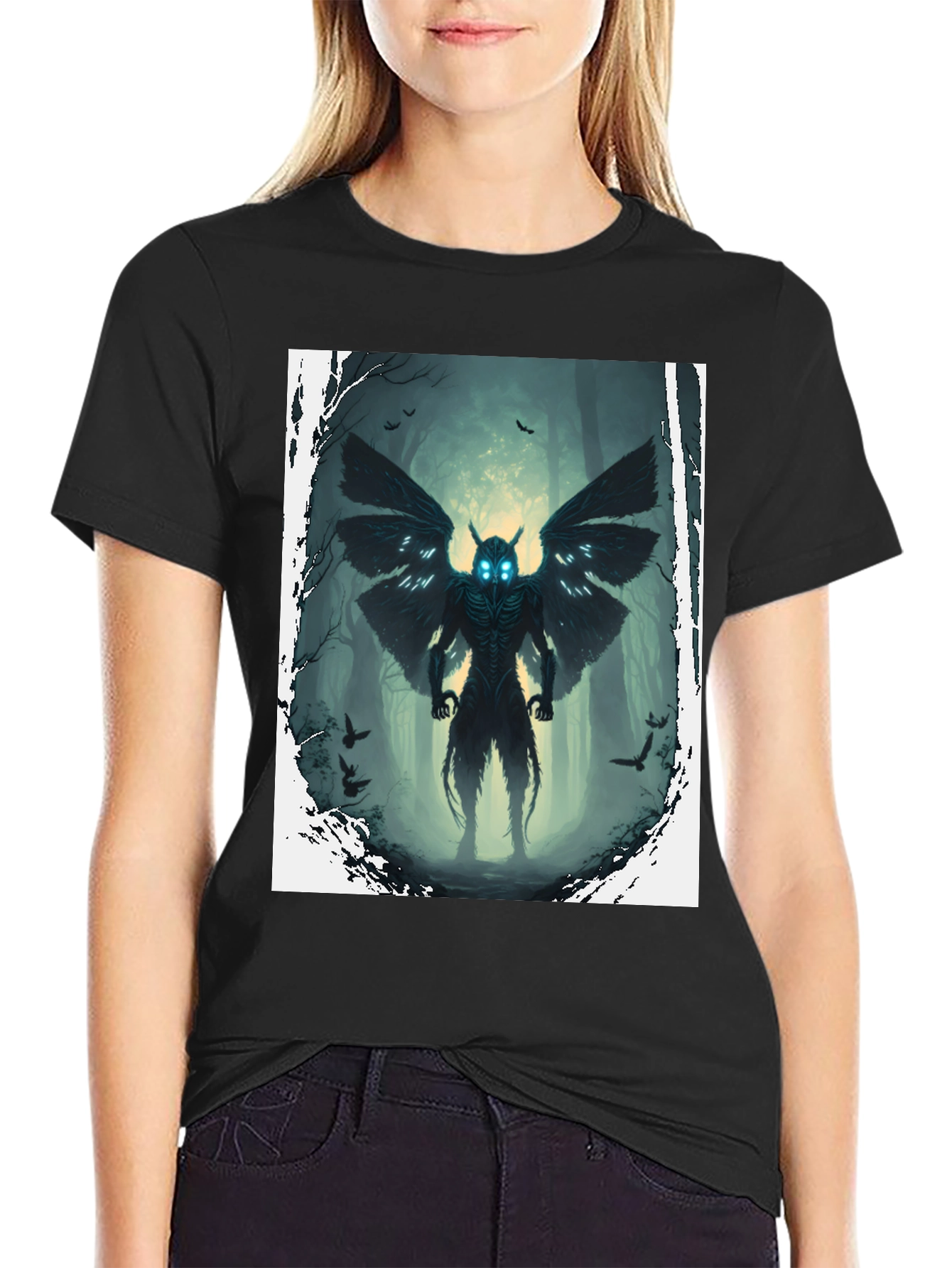Mothman Graphic Tee - Cryptidcore Style