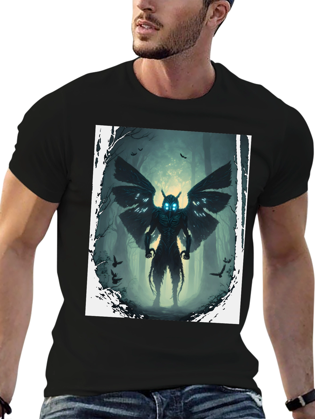 Mothman Graphic Tee - Cryptidcore Style