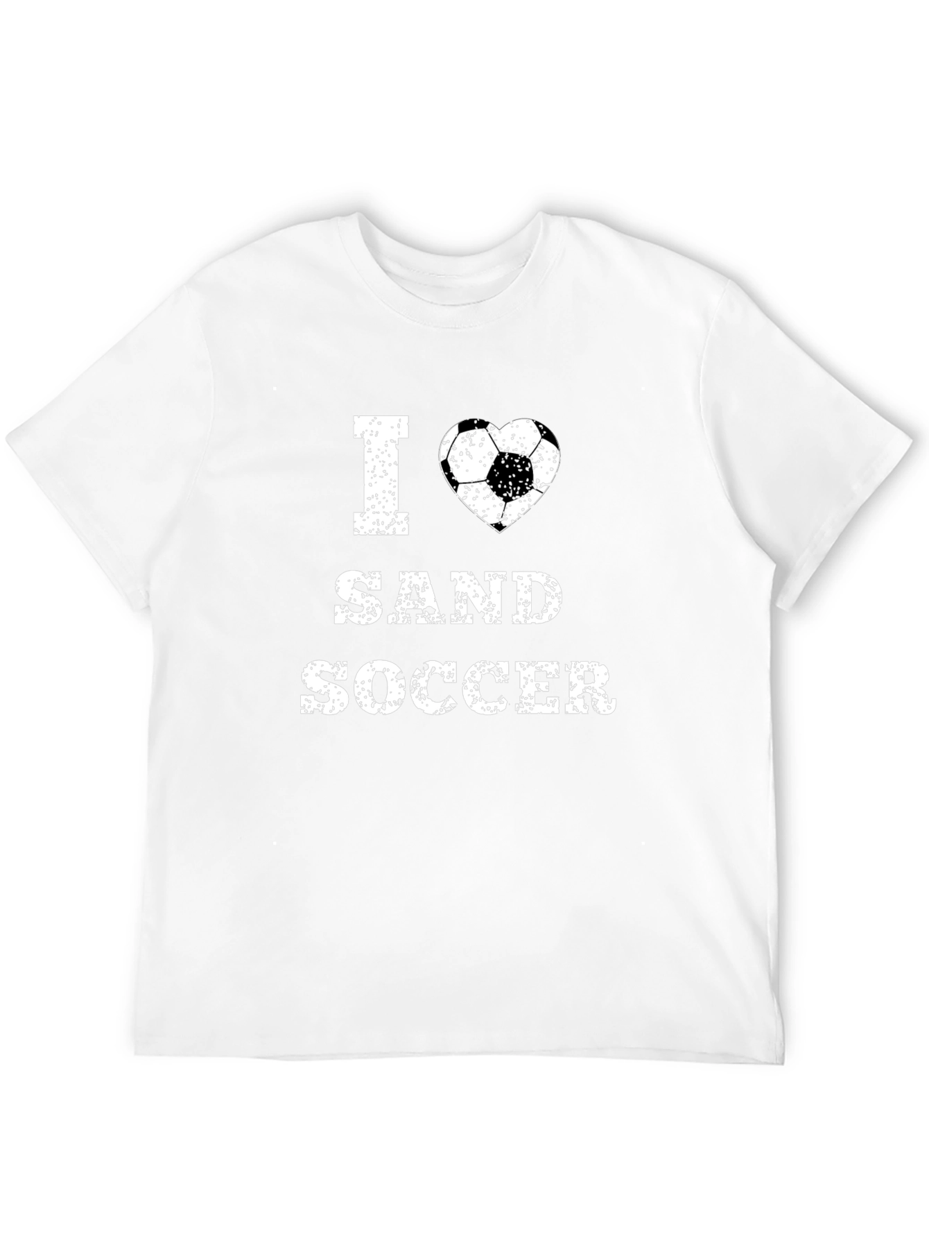 I Love Sand Soccer Graphic T-Shirt - Black