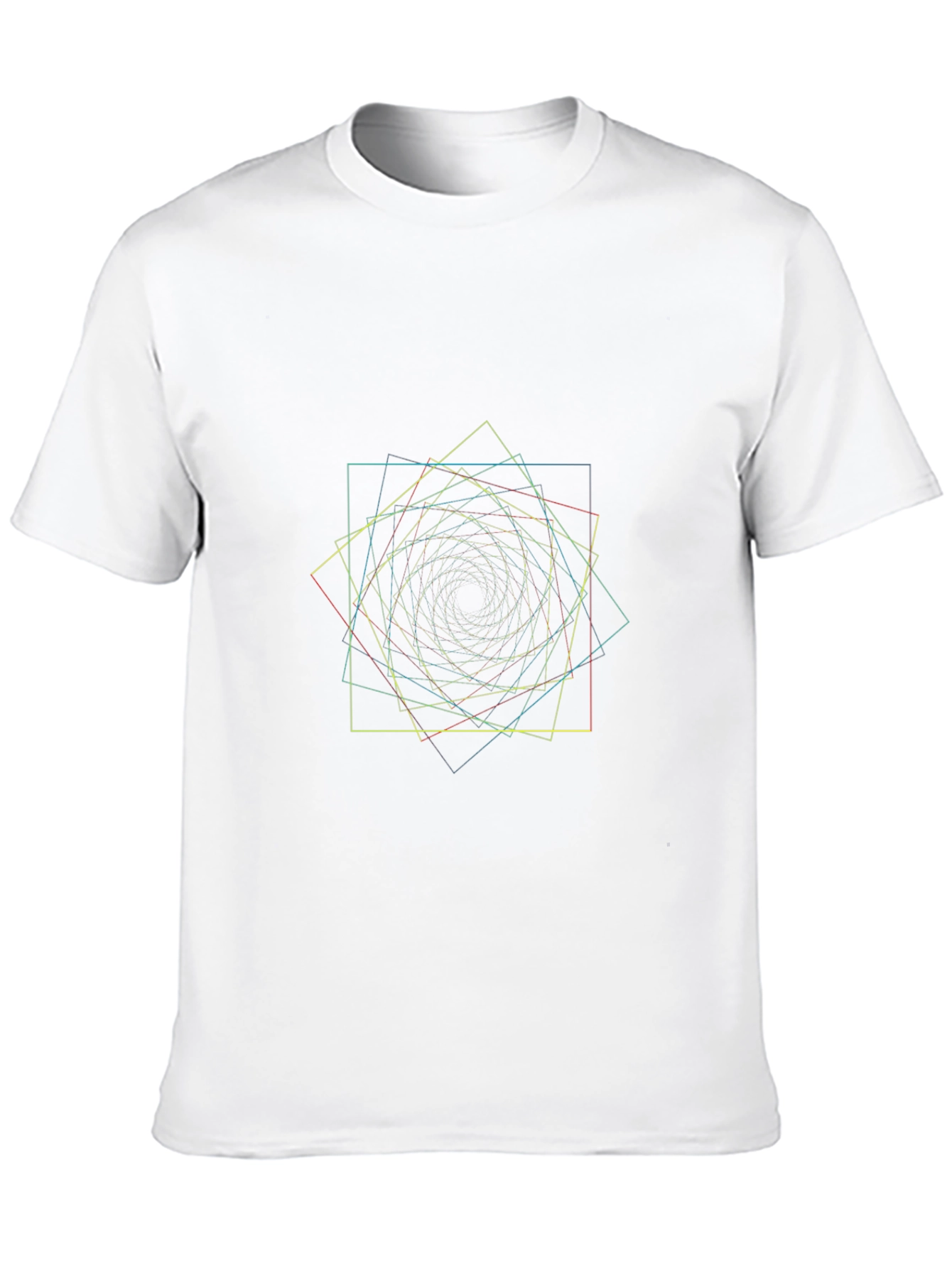 Geometric Spiral Graphic Tee - Mens Black T-Shirt