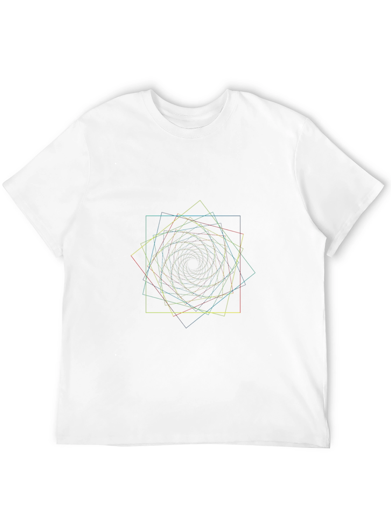 Geometric Spiral Graphic Tee - Mens Black T-Shirt