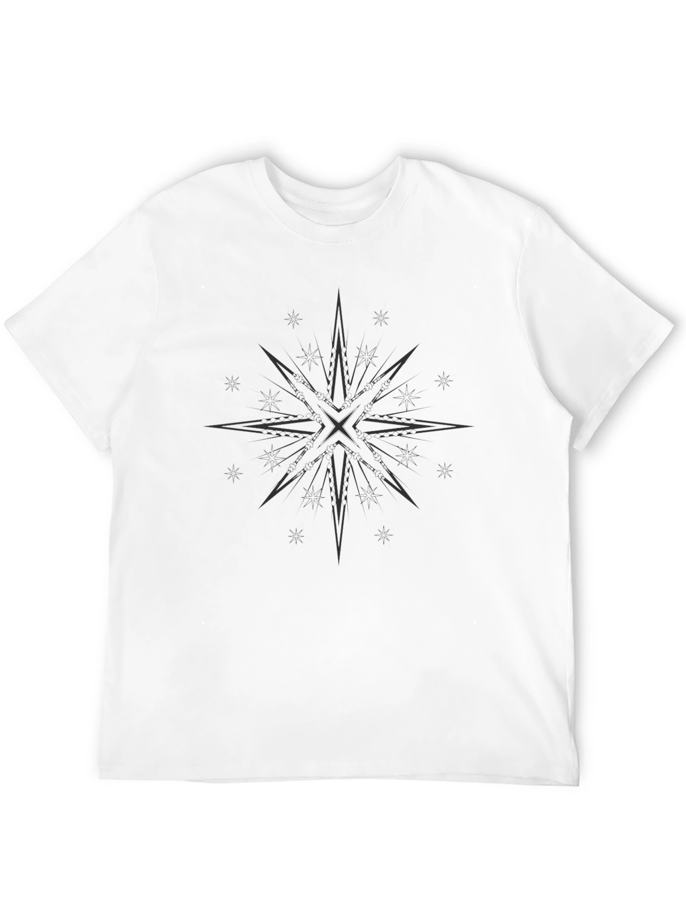 Graphic Starburst Mens Black T-Shirt