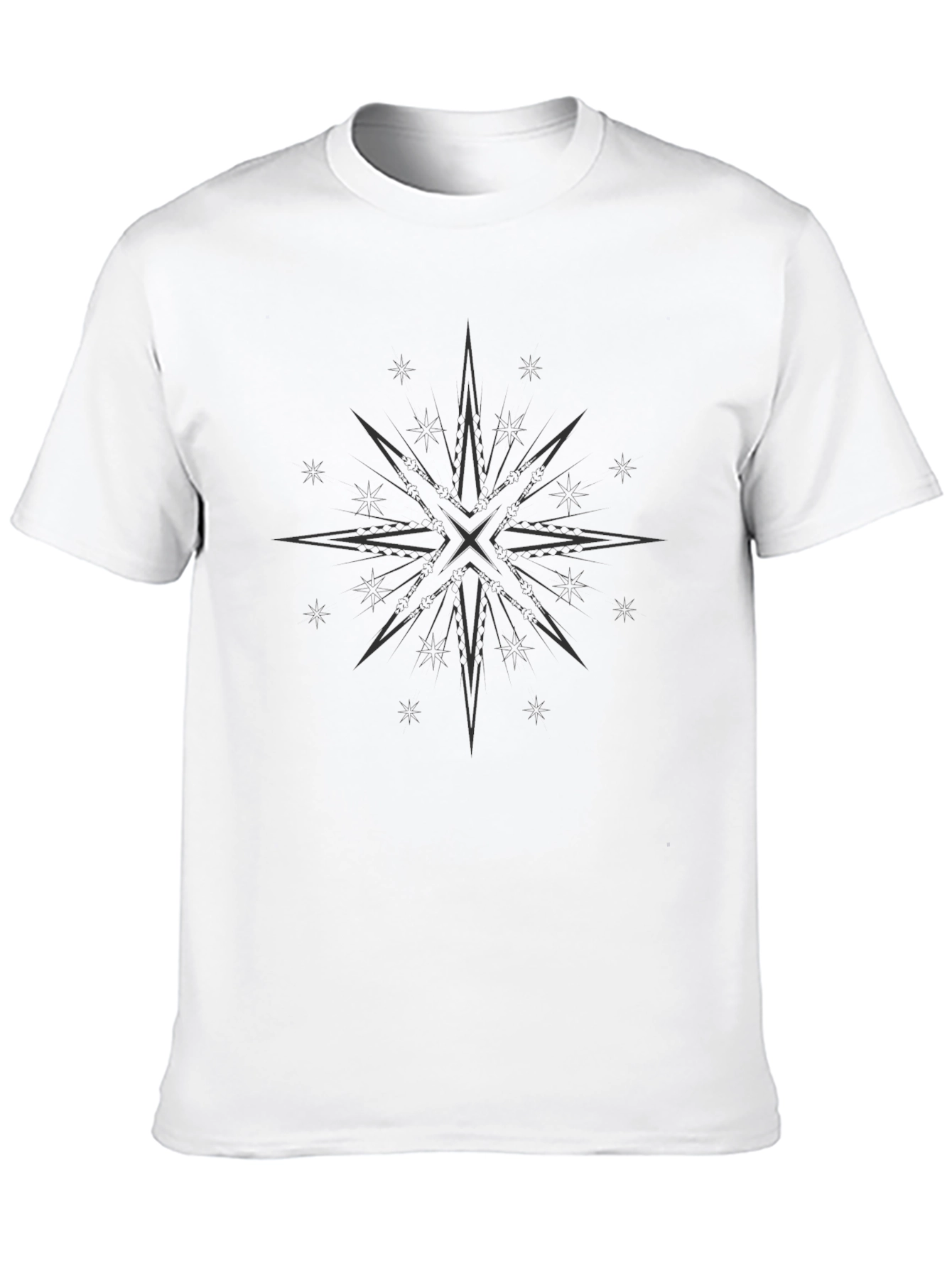 Graphic Starburst Mens Black T-Shirt