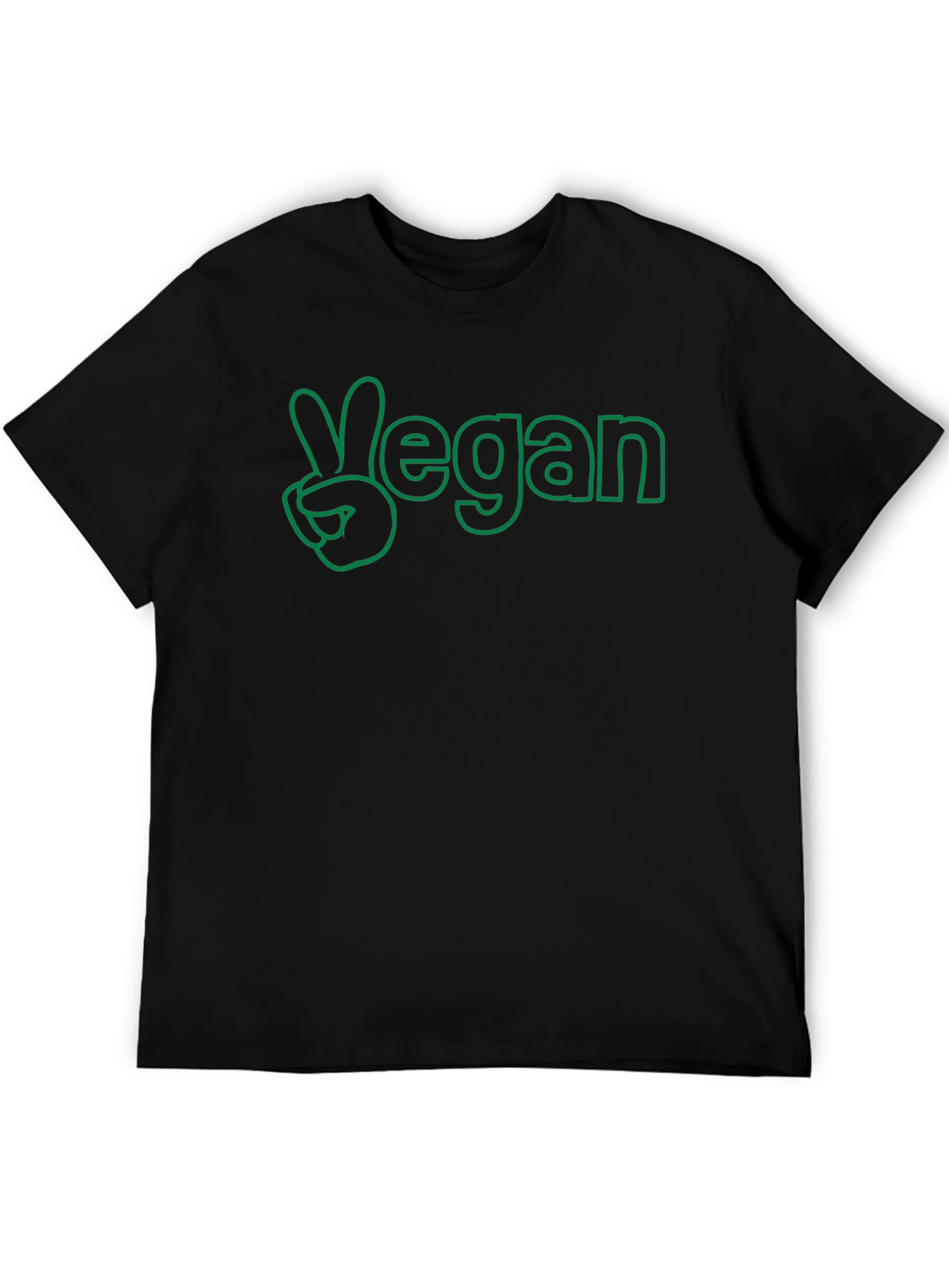 Vegan Peace Sign Graphic Tee - Black
