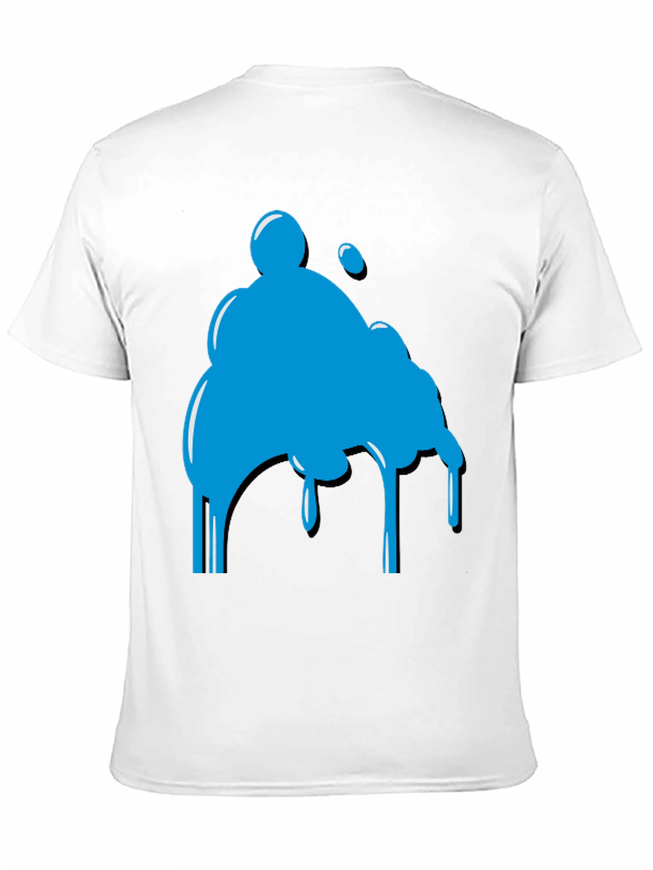 Abstract Blue Blob Graphic Tee - Casual Style