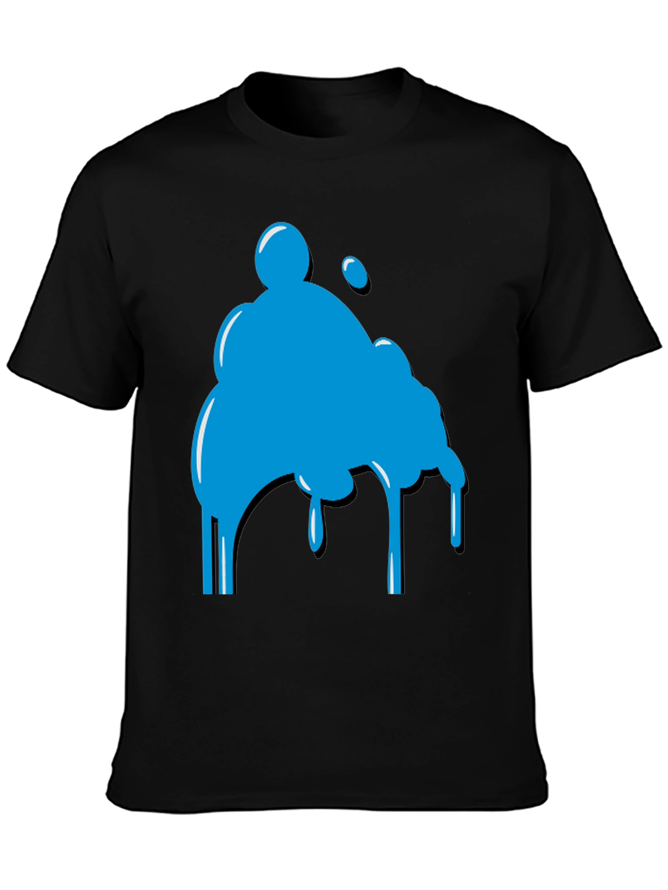 Abstract Blue Blob Graphic Tee - Casual Style