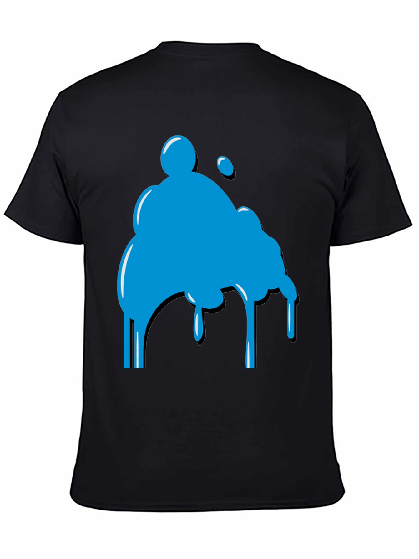 Abstract Blue Blob Graphic Tee - Casual Style