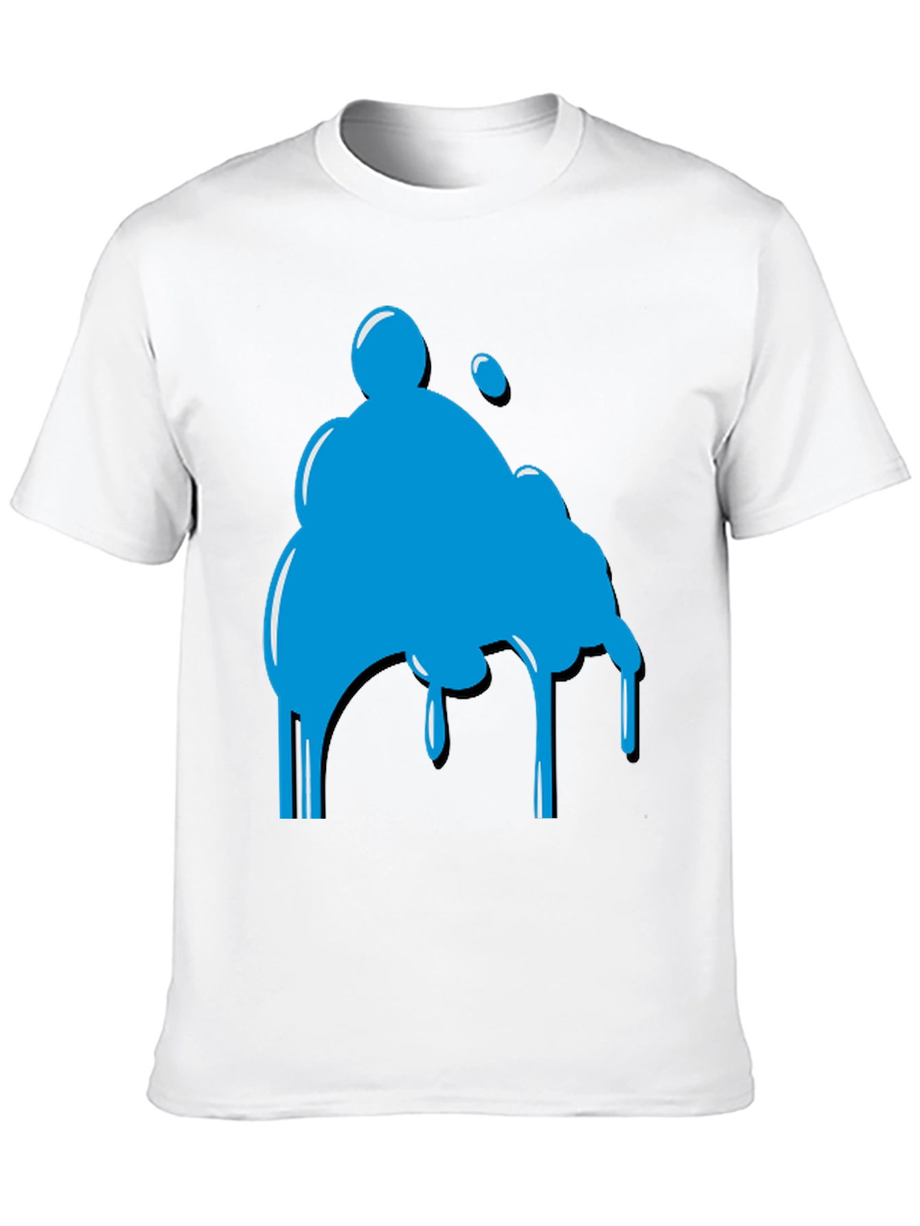 Abstract Blue Blob Graphic Tee - Casual Style
