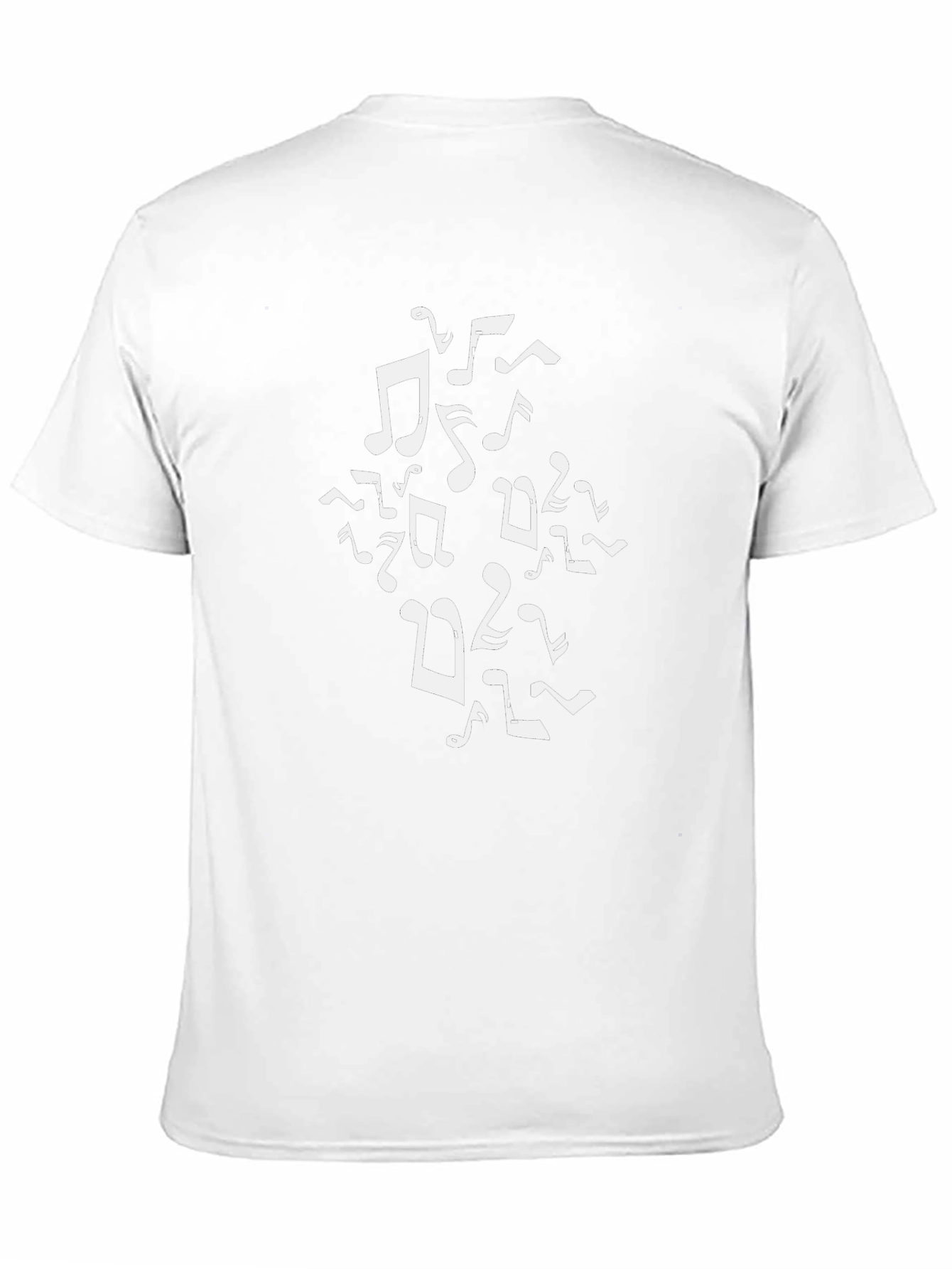 Musical Notes Graphic Tee - Black Cotton T-Shirt
