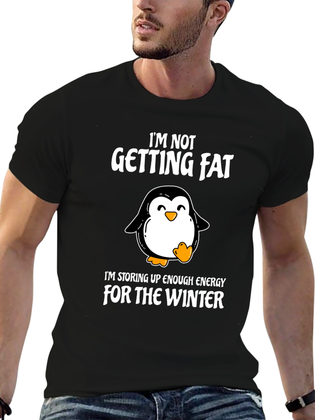 Funny Penguin Winter T-Shirt - Im Not Getting Fat