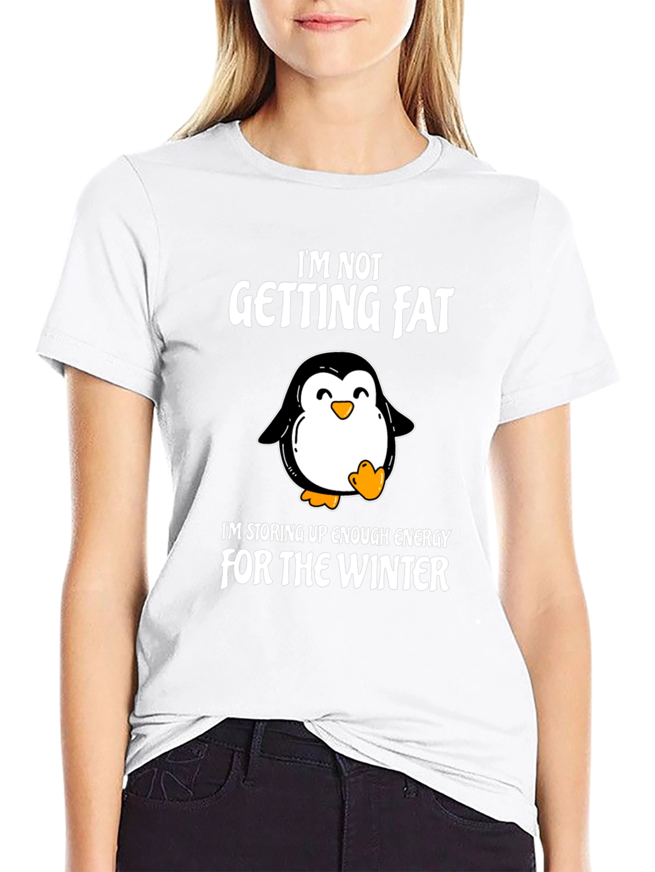 Funny Penguin Winter T-Shirt - Im Not Getting Fat