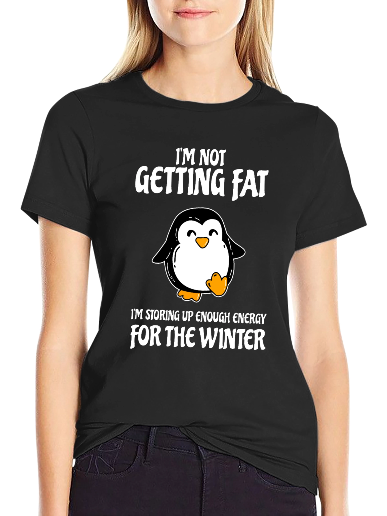 Funny Penguin Winter T-Shirt - Im Not Getting Fat