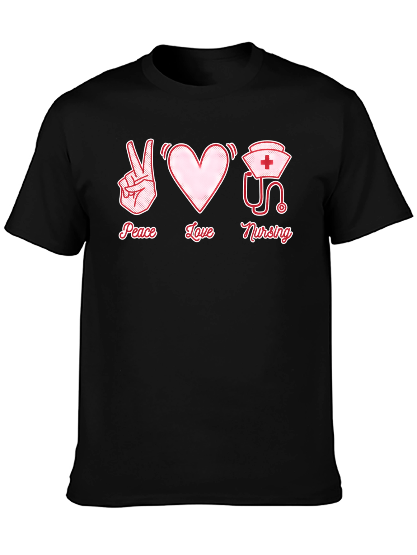 Peace Love Nursing Graphic T-Shirt