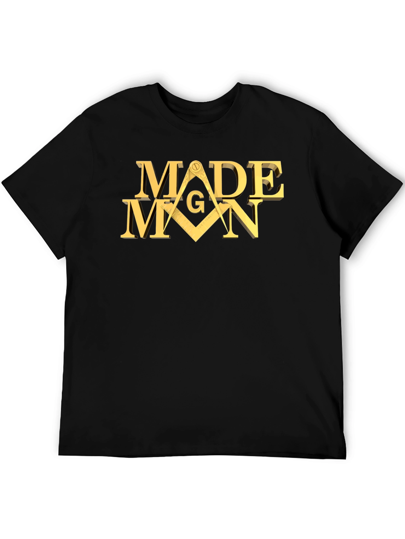 Made Man Masonic T-Shirt - Black Cotton Blend