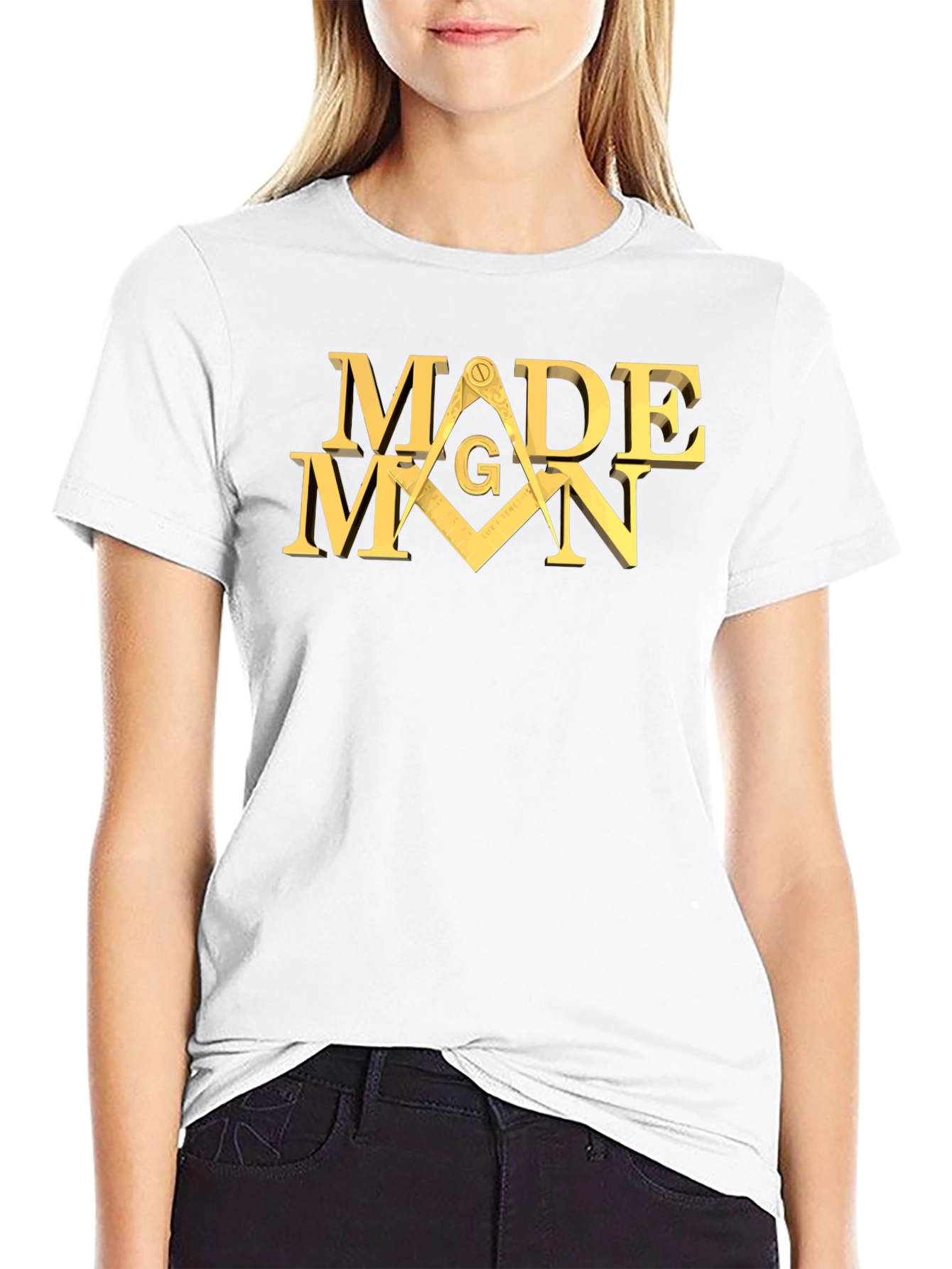 Made Man Masonic T-Shirt - Black Cotton Blend
