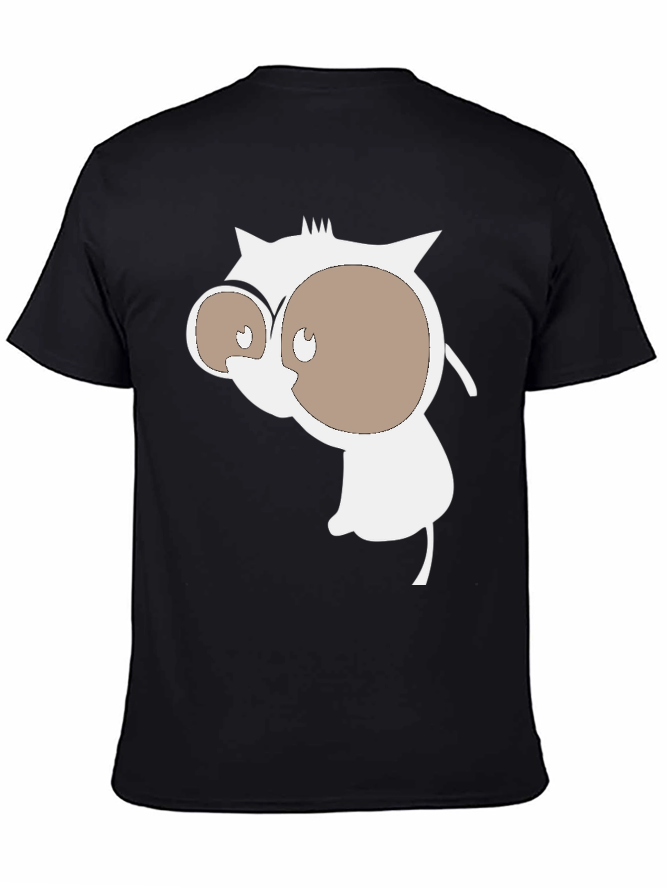Mens Black T-Shirt with Cartoon Graphic