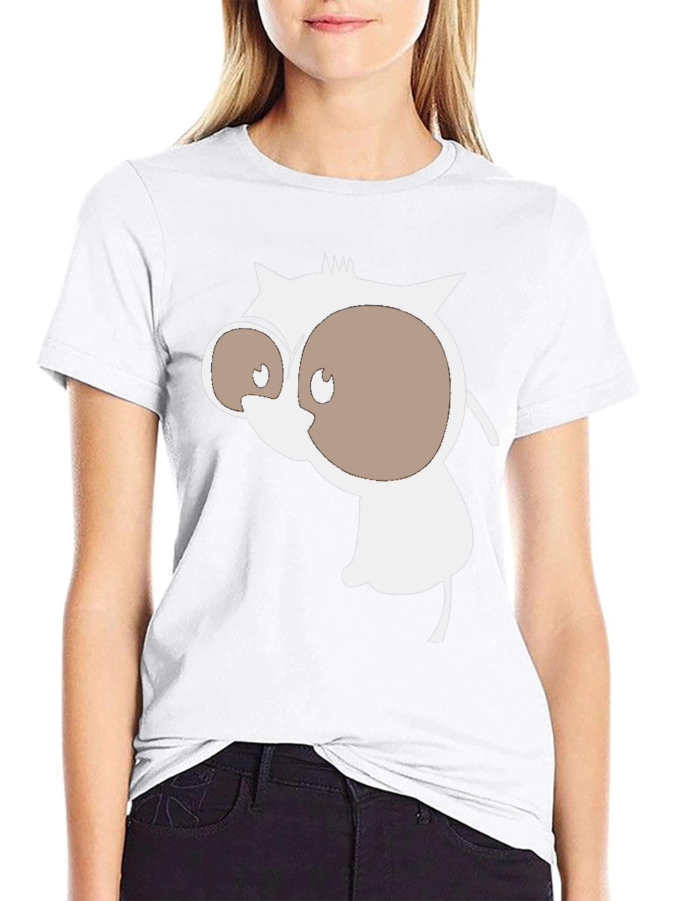 Mens Black T-Shirt with Cartoon Graphic