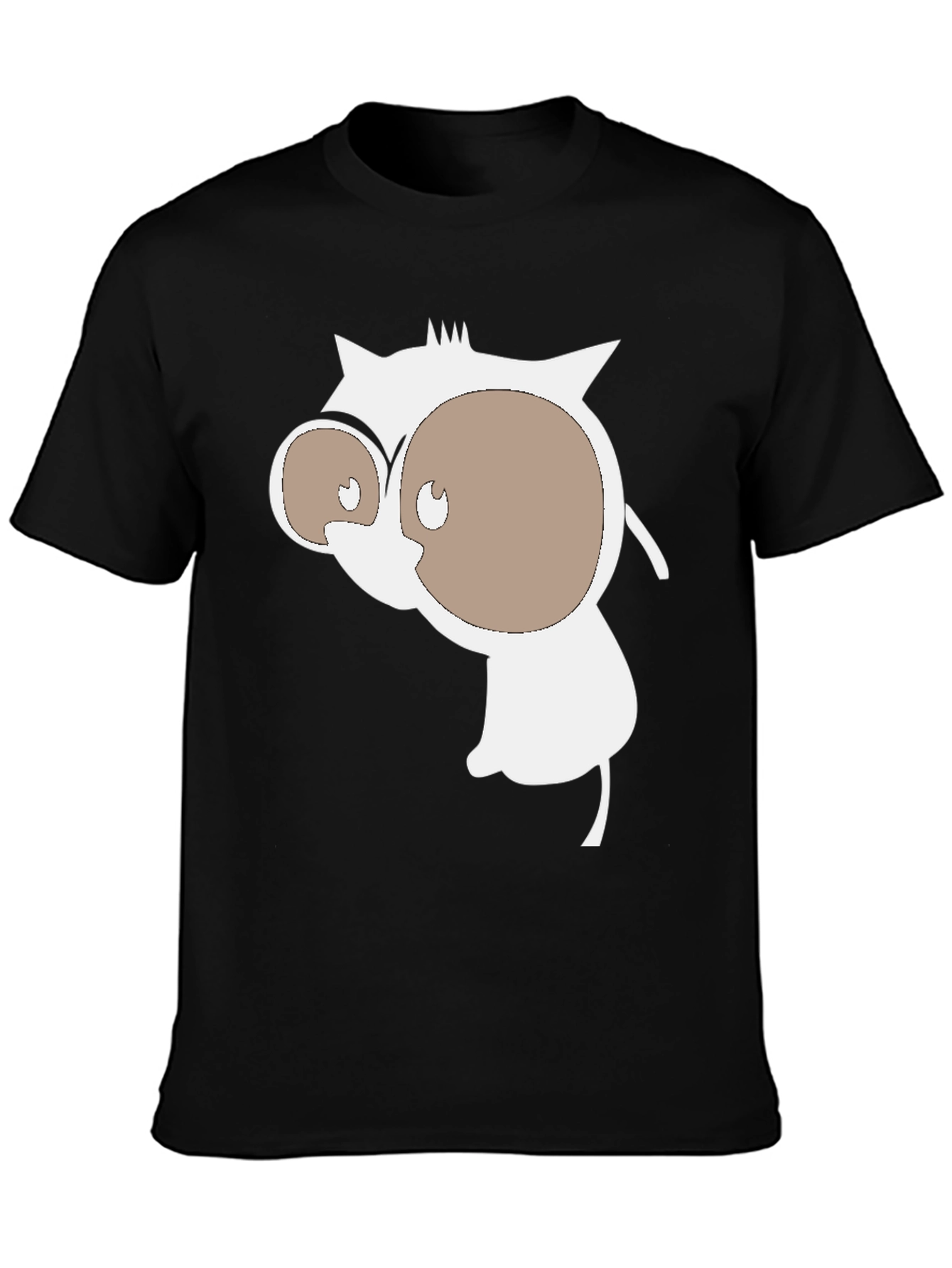 Mens Black T-Shirt with Cartoon Graphic
