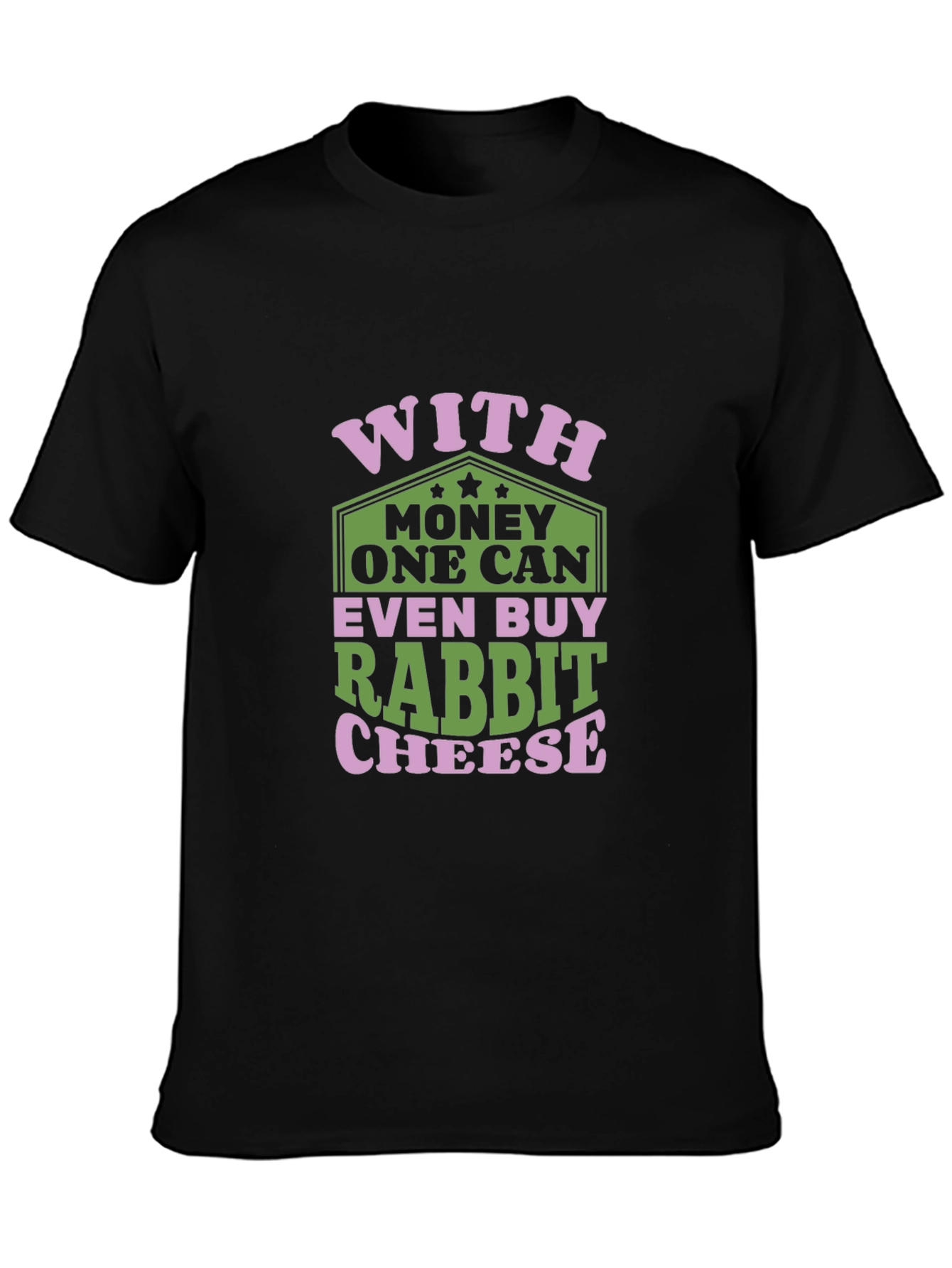 Funny Rabbit Cheese Graphic T-Shirt