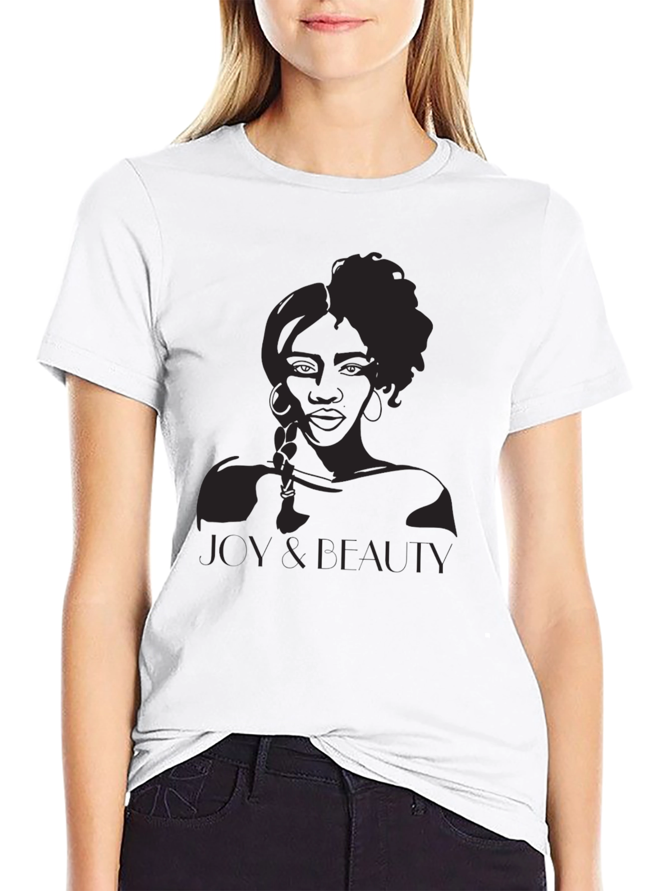 Elegant Black Joy & Beauty Graphic Tee