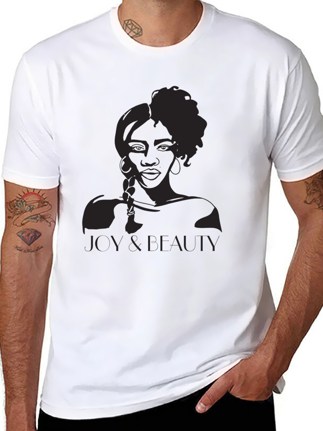 Elegant Black Joy & Beauty Graphic Tee
