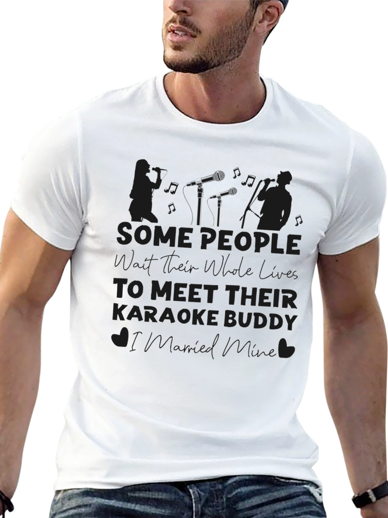 Karaoke Buddy T-Shirt Black Graphic Tee