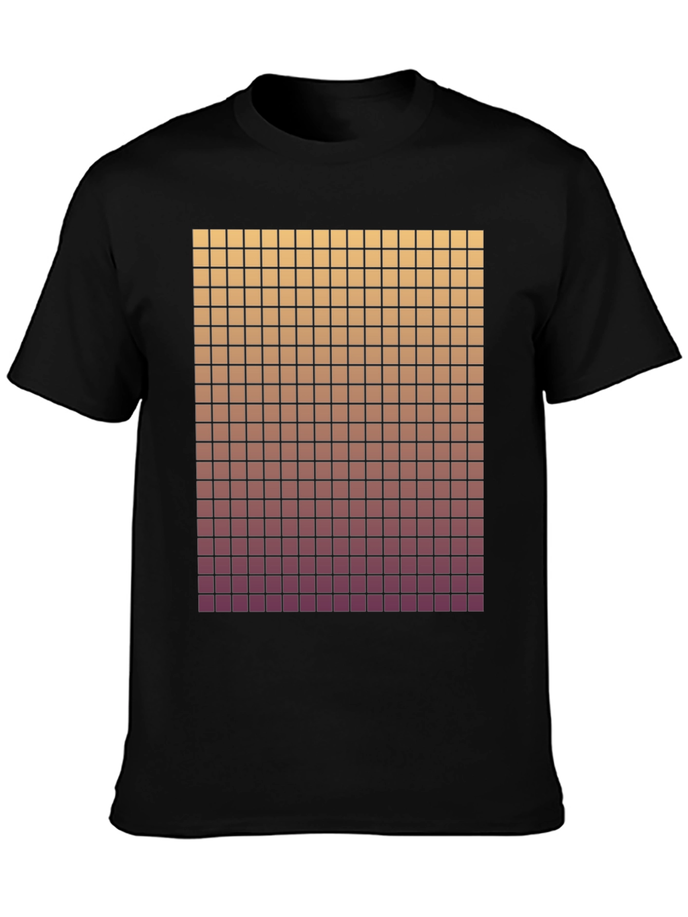 Gradient Grid Graphic Tee - Modern Style