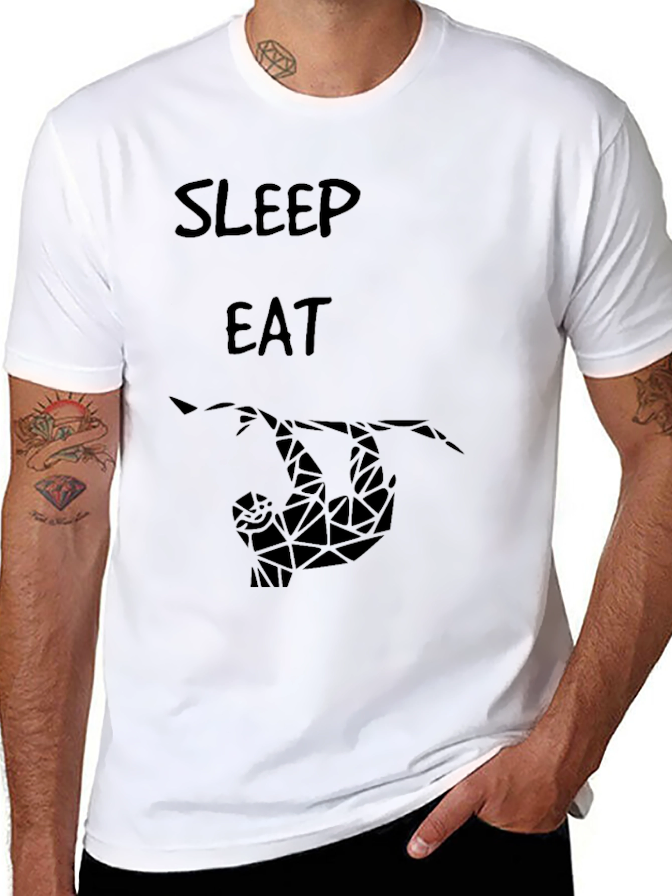 Sleep Eat Sloth Graphic T-Shirt - Relaxed Fit