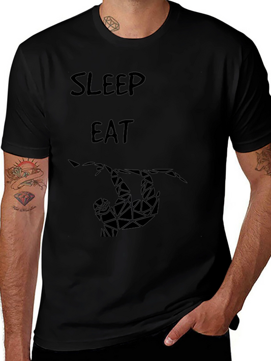 Sleep Eat Sloth Graphic T-Shirt - Relaxed Fit