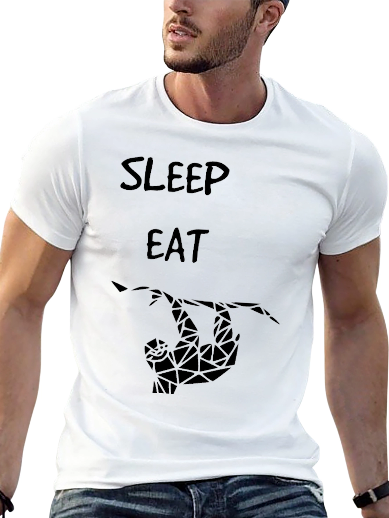 Sleep Eat Sloth Graphic T-Shirt - Relaxed Fit