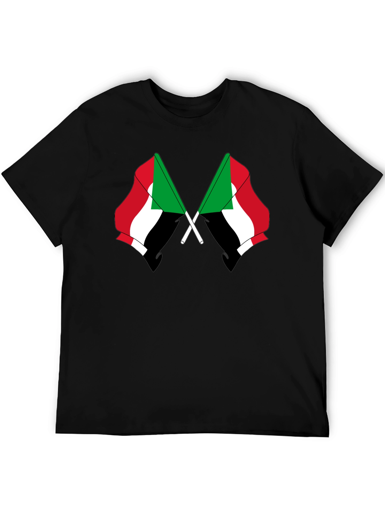 Sudan Flag T-Shirt - Black Graphic Tee