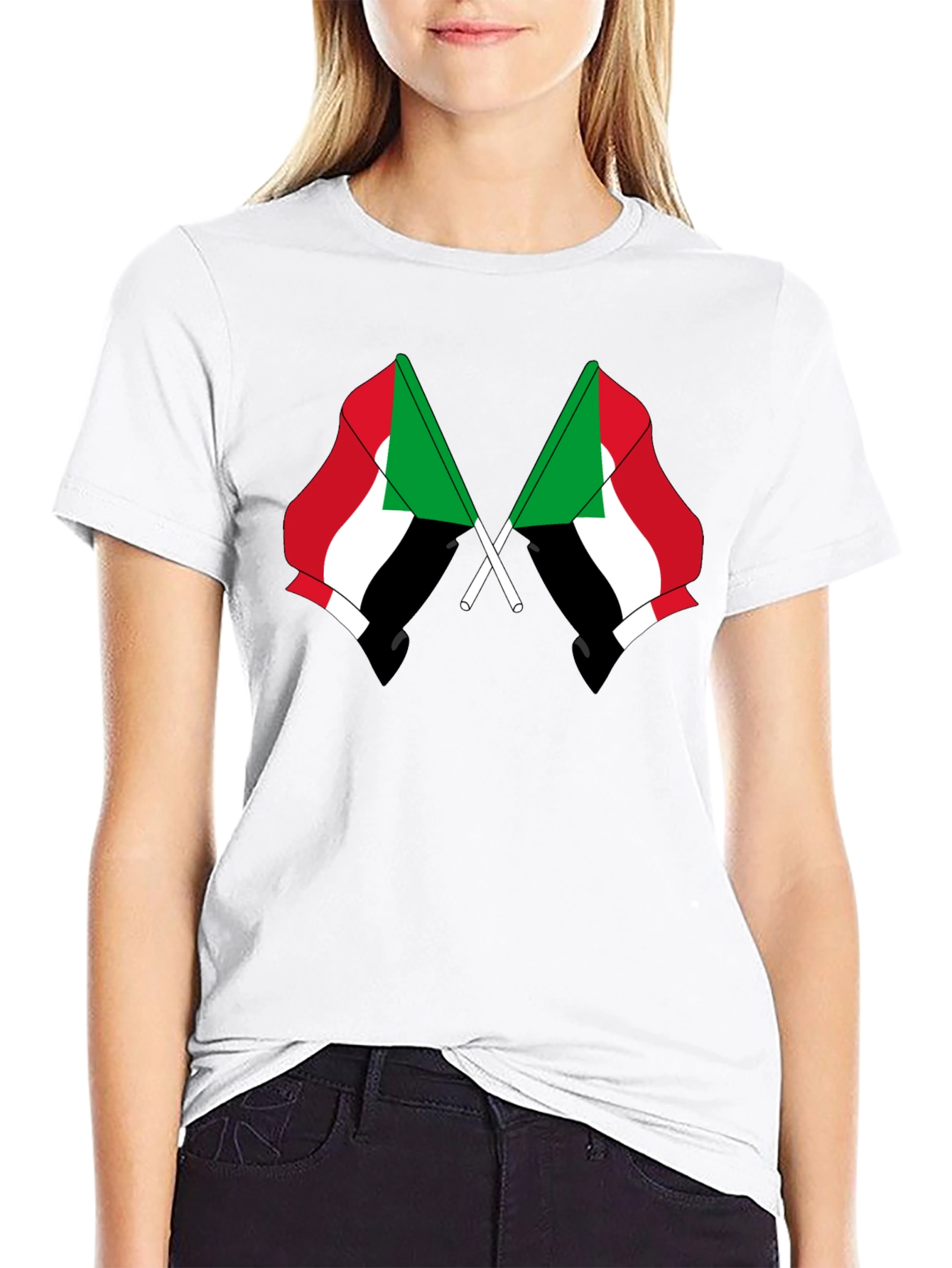 Sudan Flag T-Shirt - Black Graphic Tee