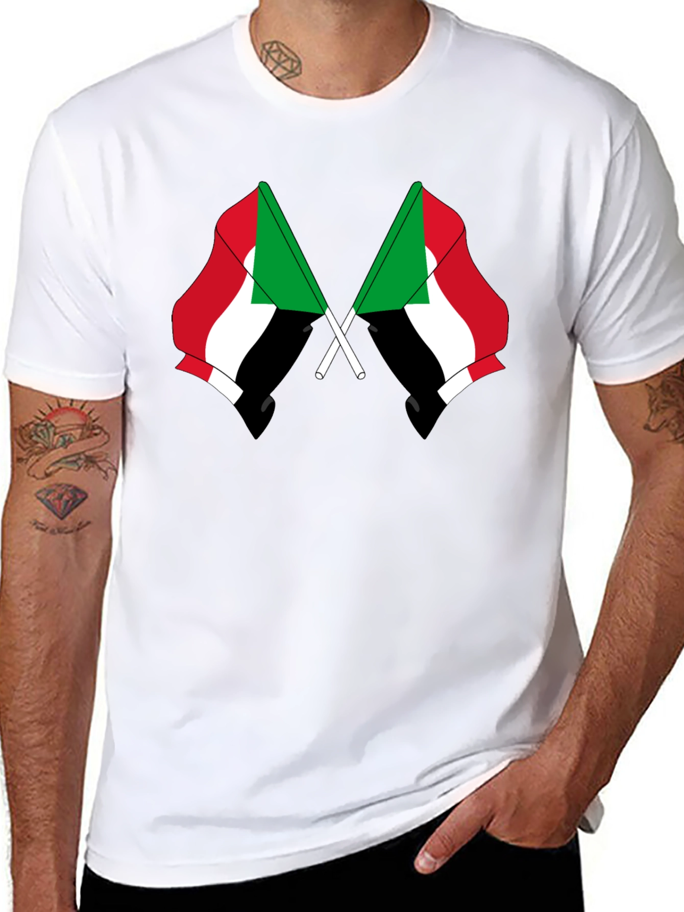 Sudan Flag T-Shirt - Black Graphic Tee