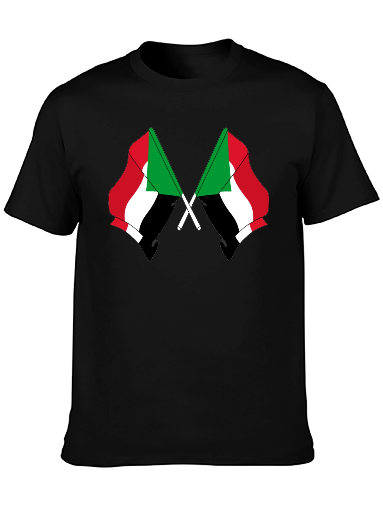 Sudan Flag T-Shirt - Black Graphic Tee