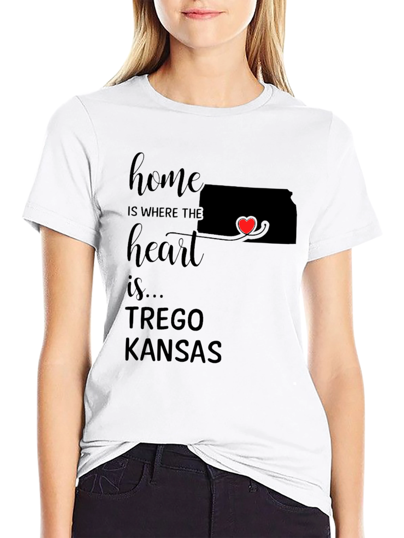 Trego Kansas Home Heart T-Shirt
