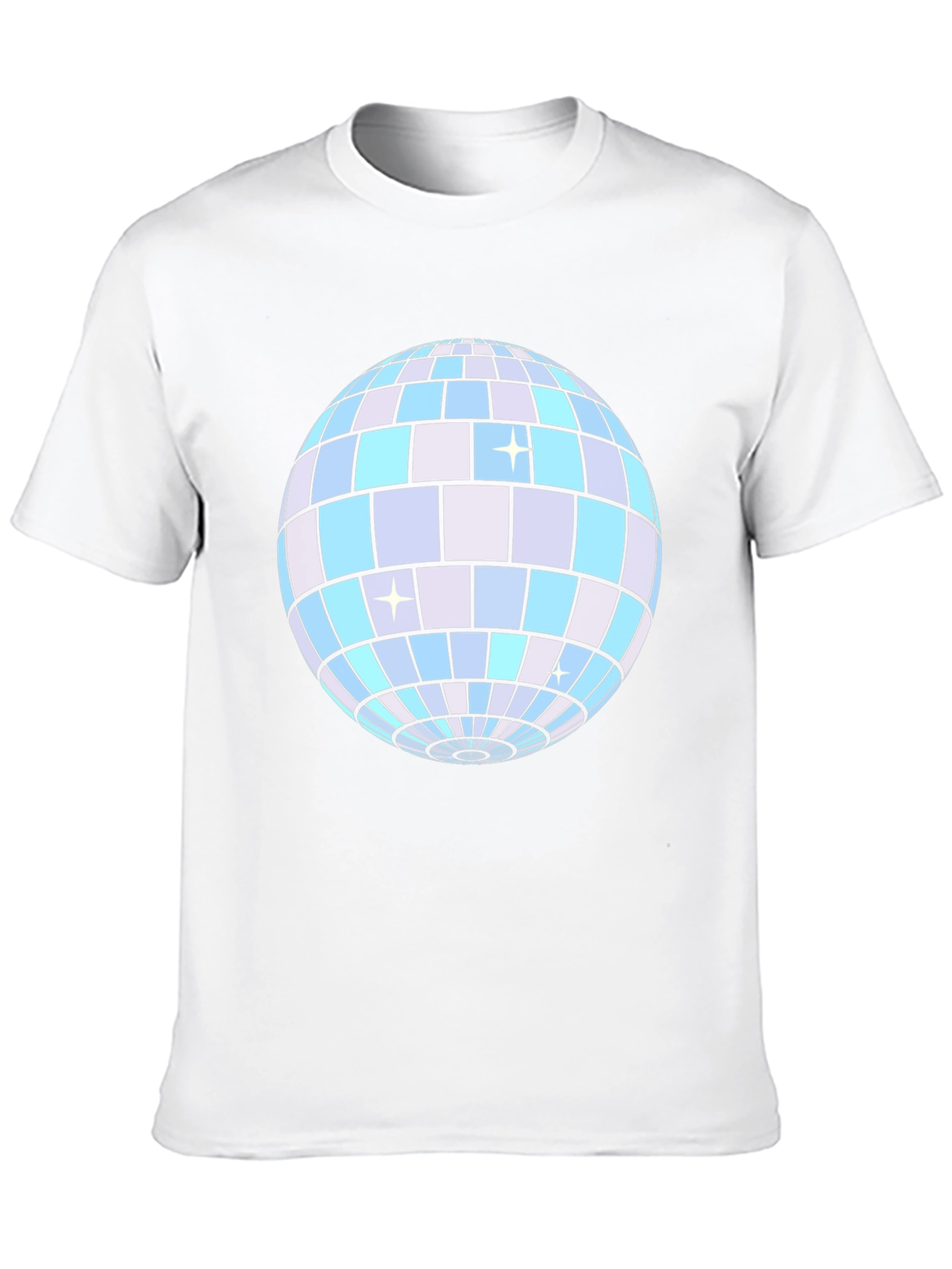 Disco Ball Graphic Tee - Black Cotton T-Shirt