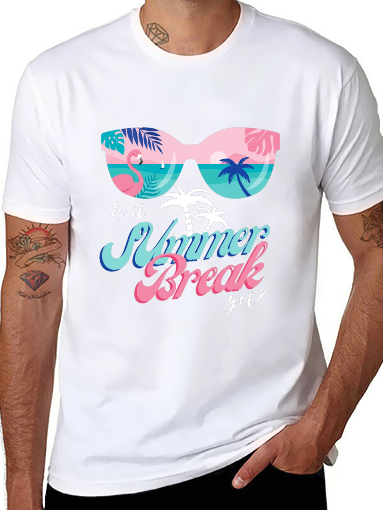 Summer Break Graphic T-Shirt - Tropical Design