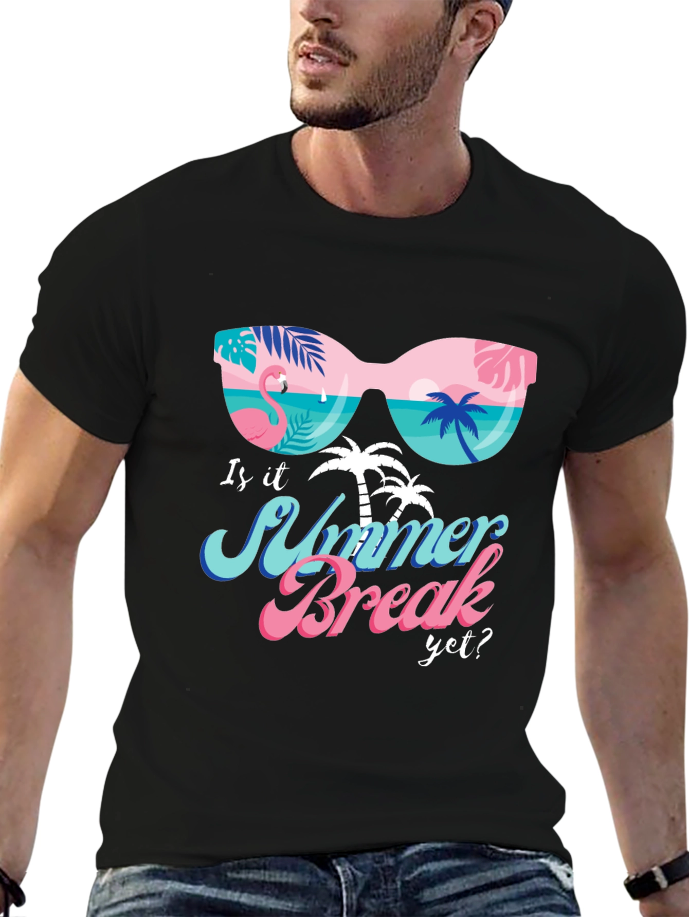 Summer Break Graphic T-Shirt - Tropical Design