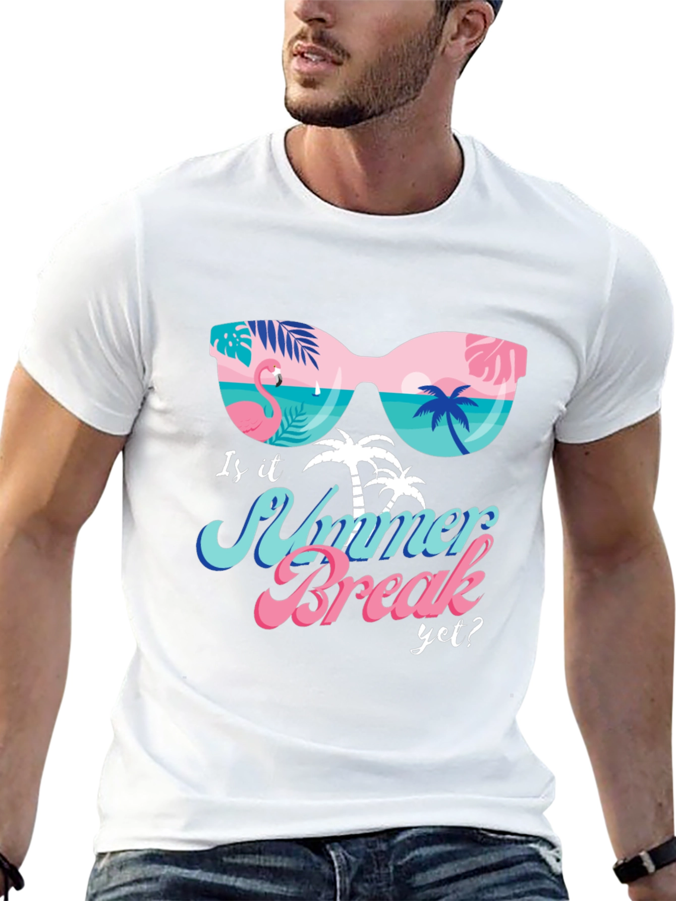 Summer Break Graphic T-Shirt - Tropical Design