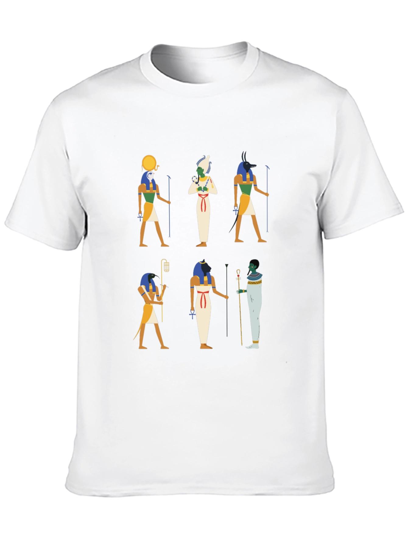 Egyptian Gods Graphic Print Black Tee