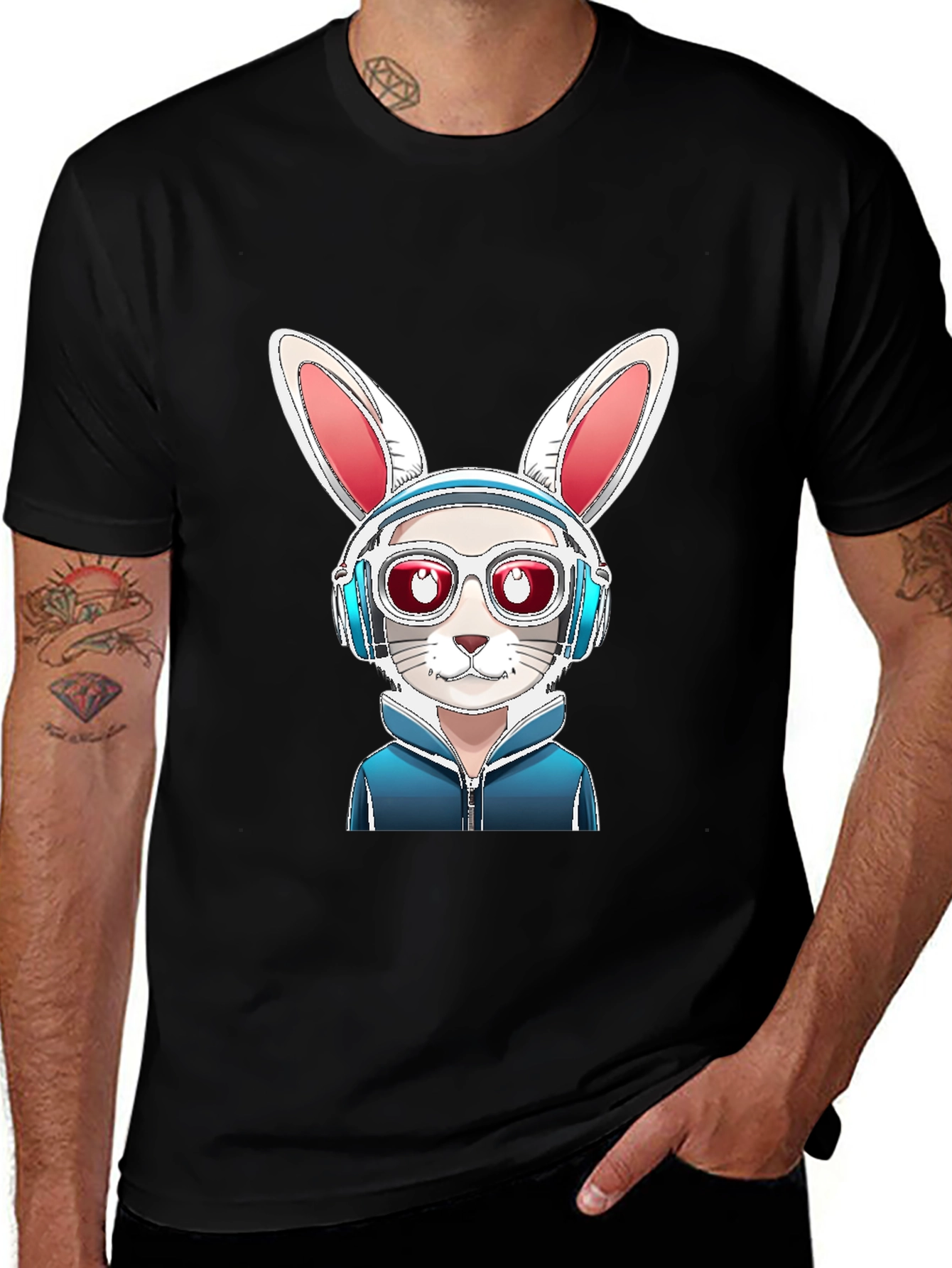 Cool Rabbit Graphic Tee - Urban Style