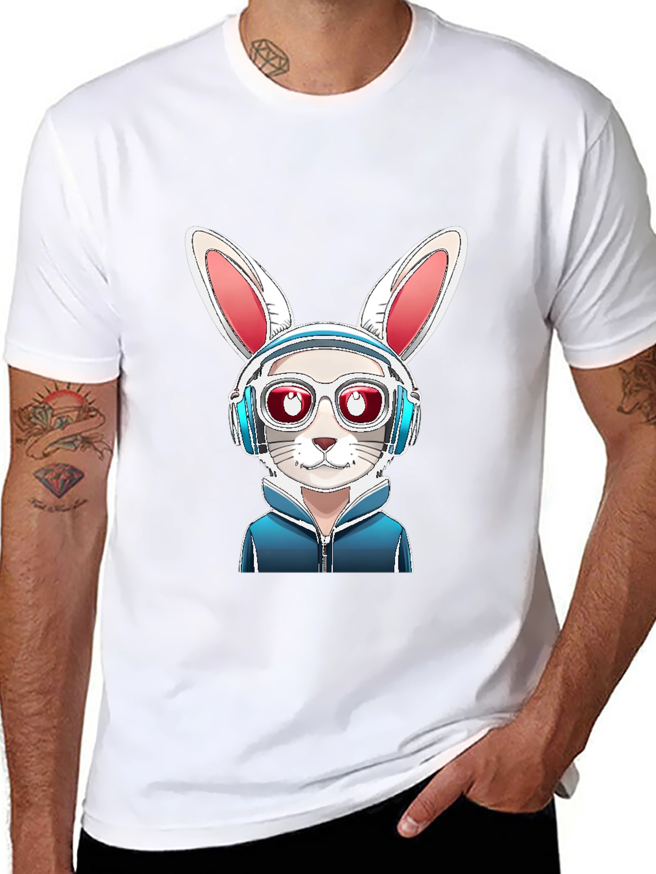 Cool Rabbit Graphic Tee - Urban Style
